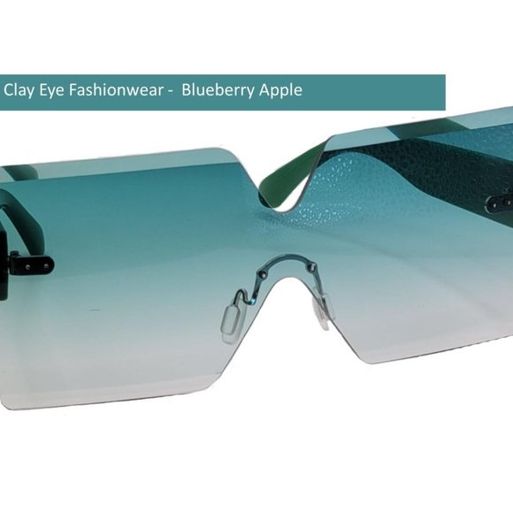 Unisex Retro Fashion Colored Blueberry Apple Sunglasses Square Frame Blue Green - Picture 4 of 4